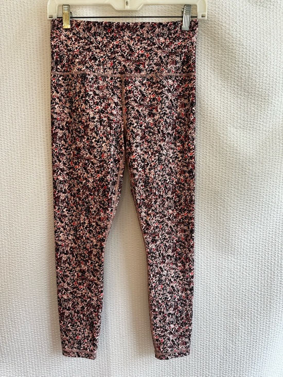 Athleta Pants - Athleta Elation Speckled Pink Red Black Cream 7/8 Tight Leggings Size: Small